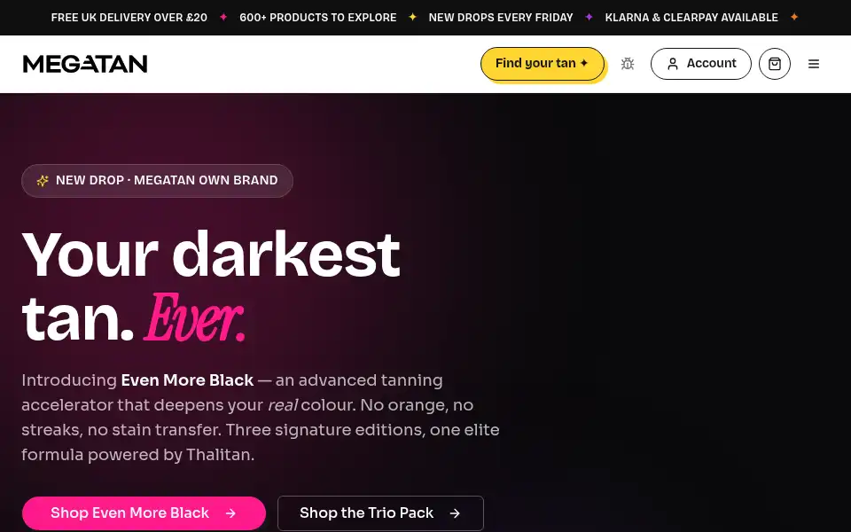 Screenshot of megatanonline.com