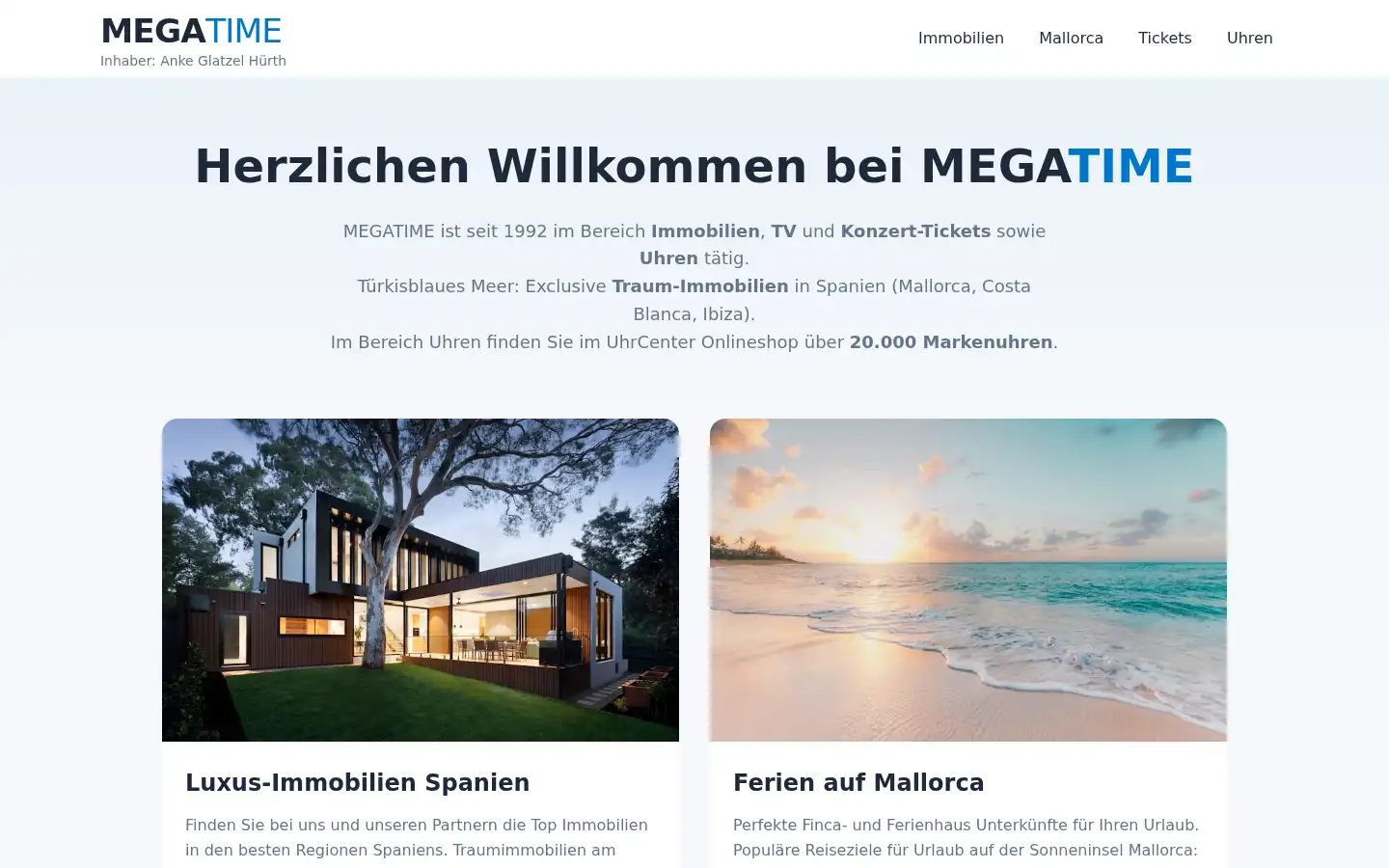 Screenshot of megatime.de