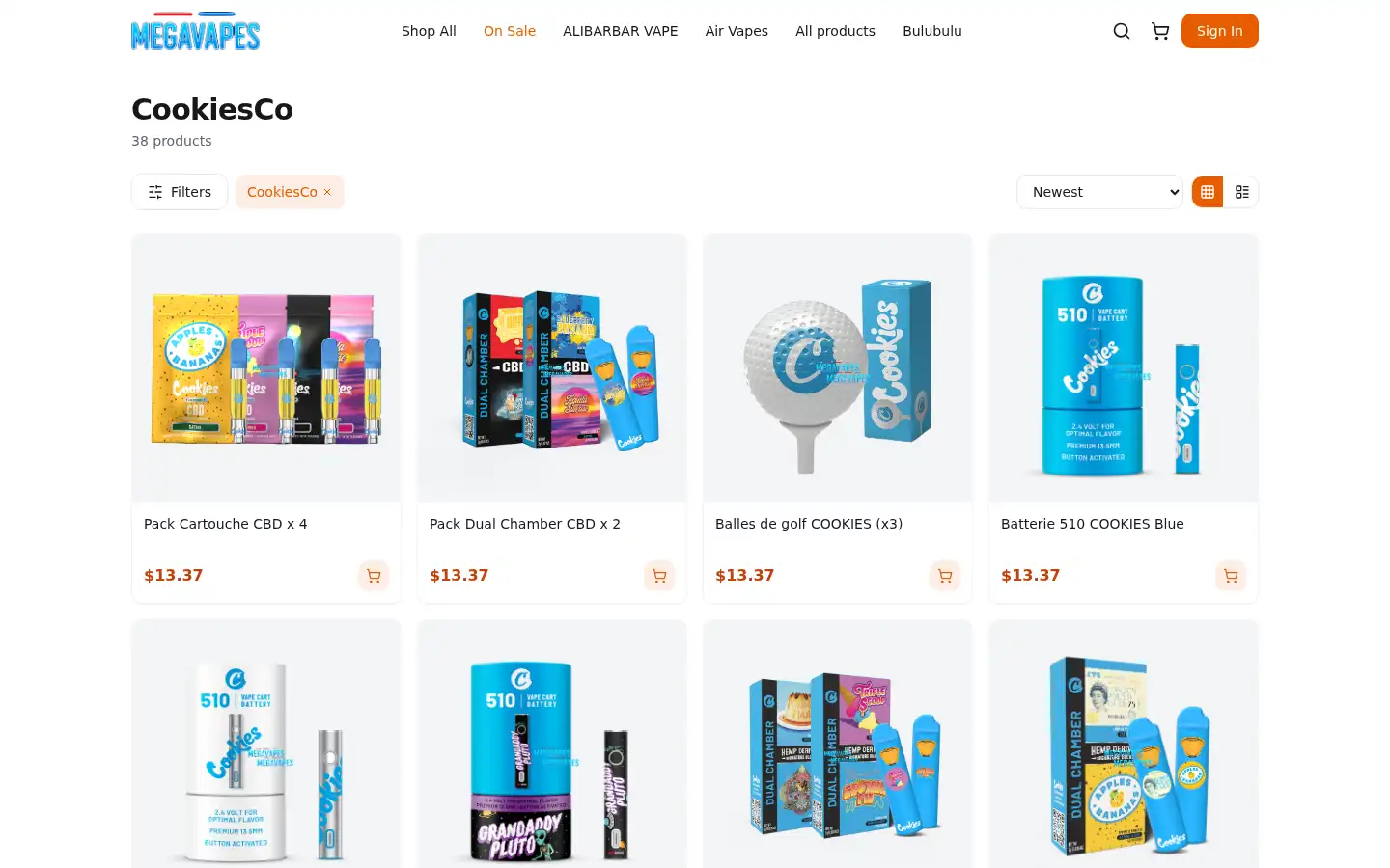Screenshot of megavapesaustralia.com