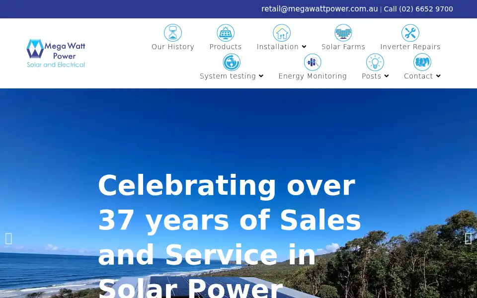 Screenshot of megawattpower.com.au