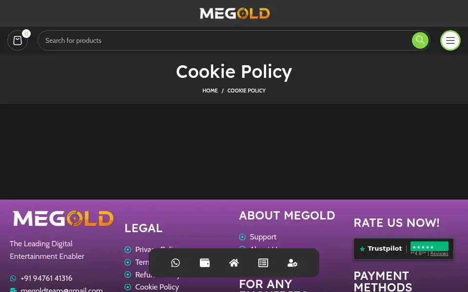 Screenshot of megold.in