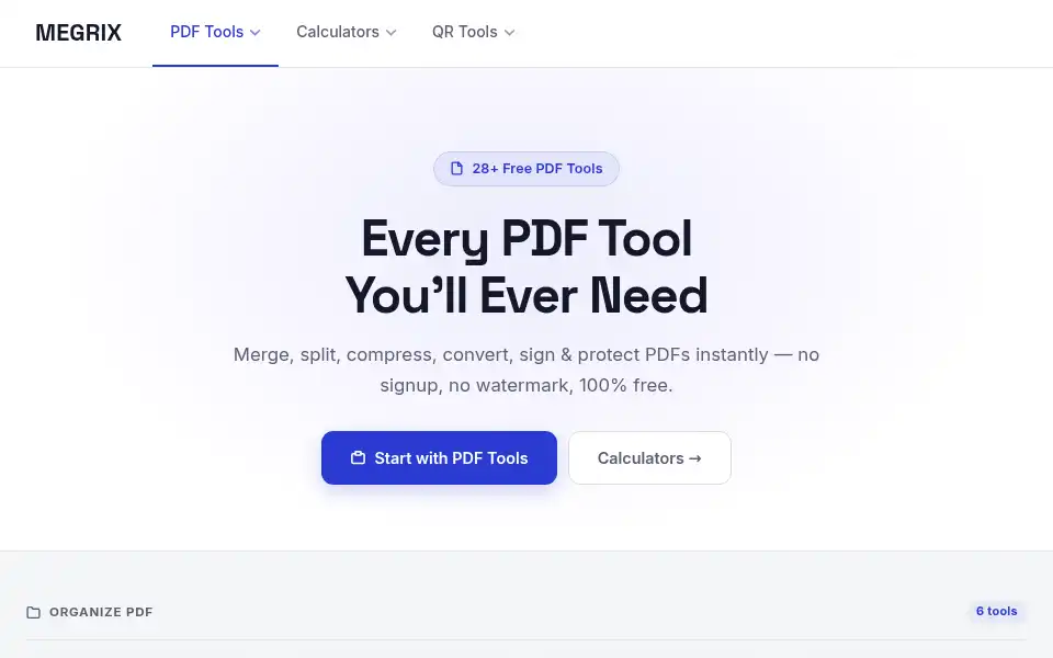 Screenshot of megrix.com