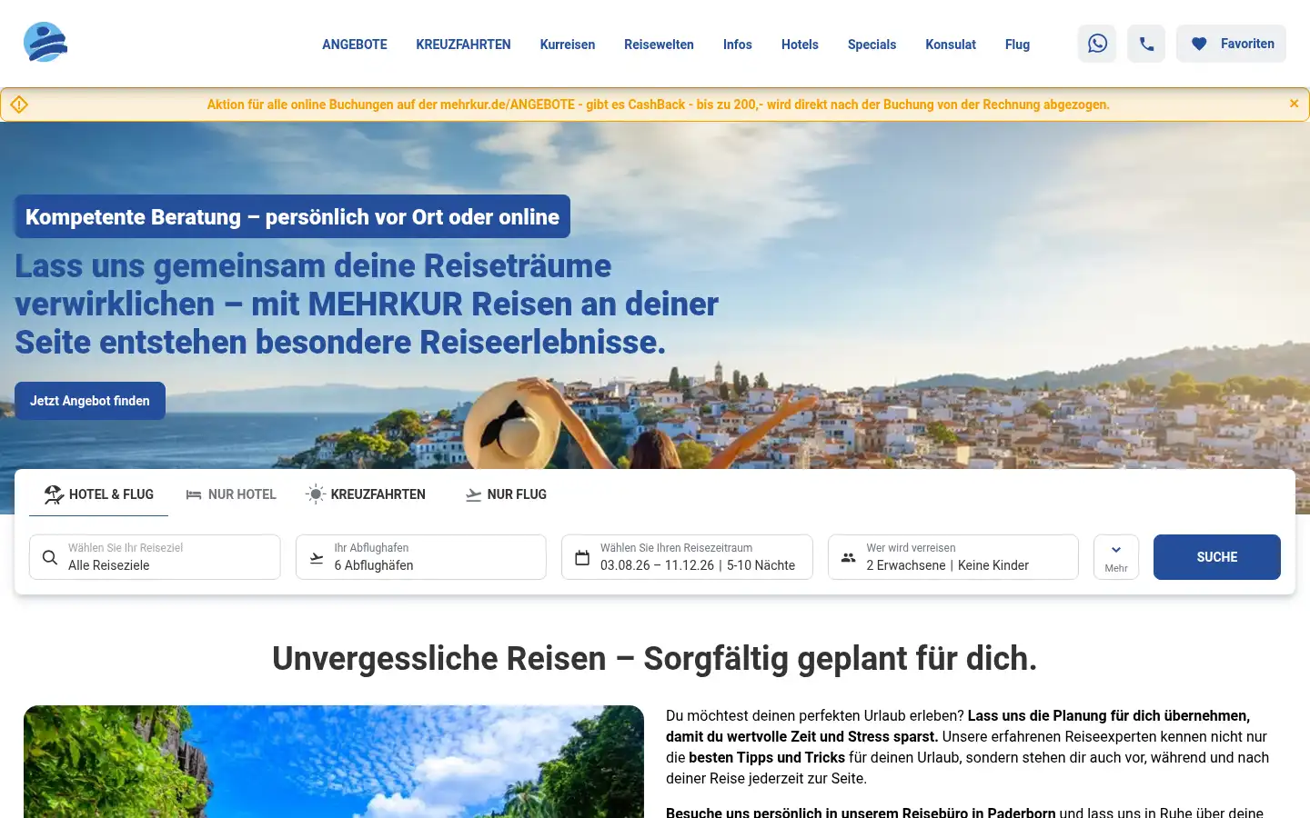 Screenshot of mehrkur.de