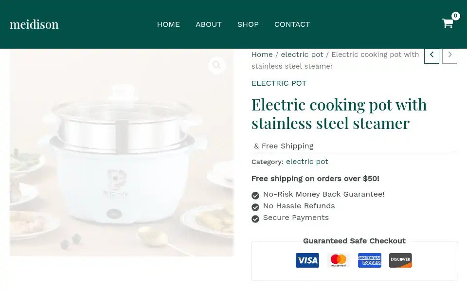 Screenshot of meidison.com