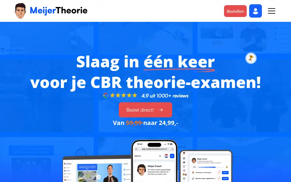 Screenshot of meijertheoriecursus.nl