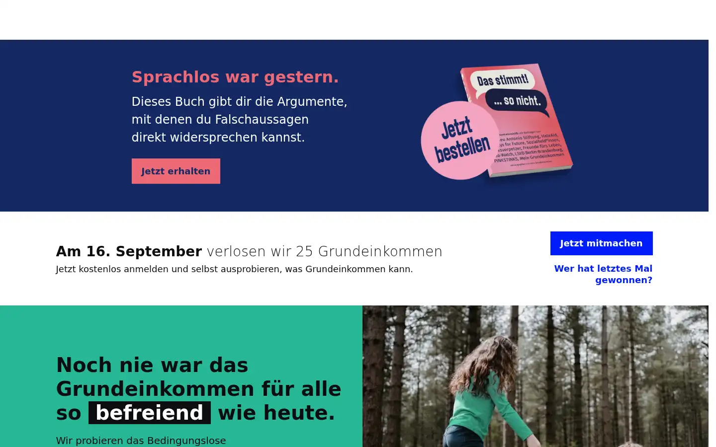 Screenshot of mein-grundeinkommen.de