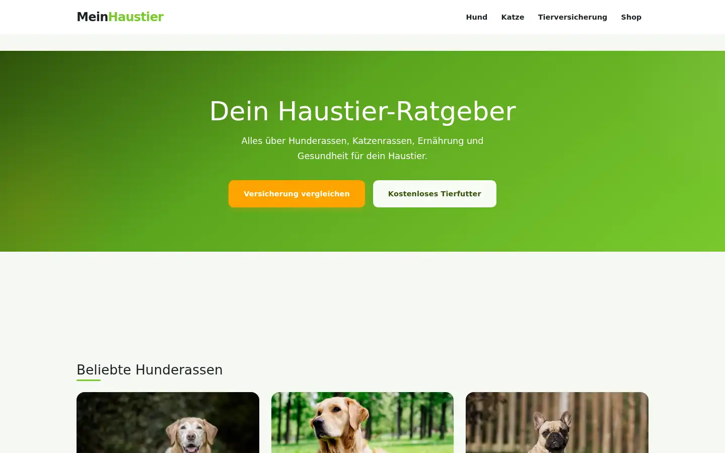 Screenshot of mein-haustier.de