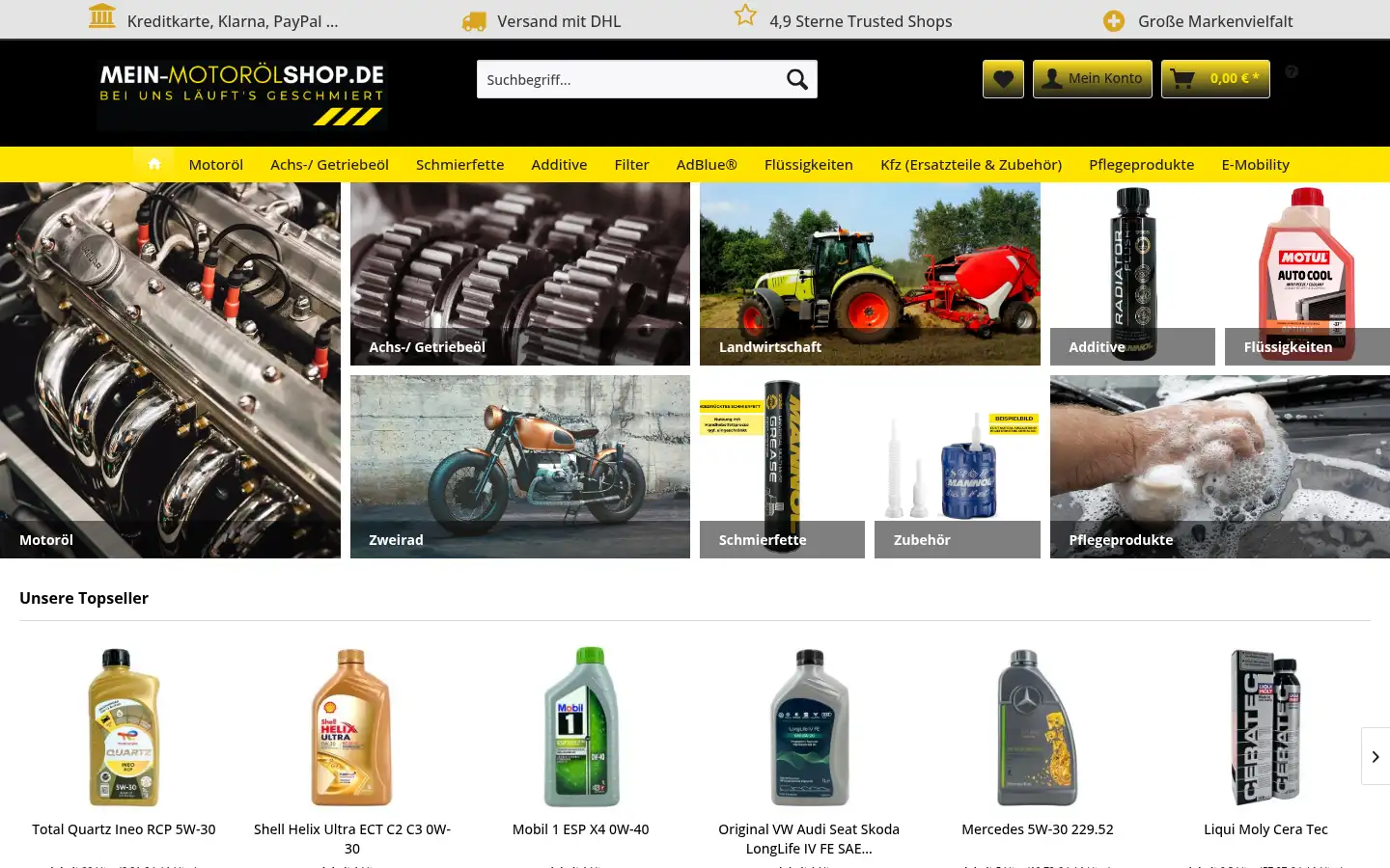 Screenshot of mein-motoroelshop.de