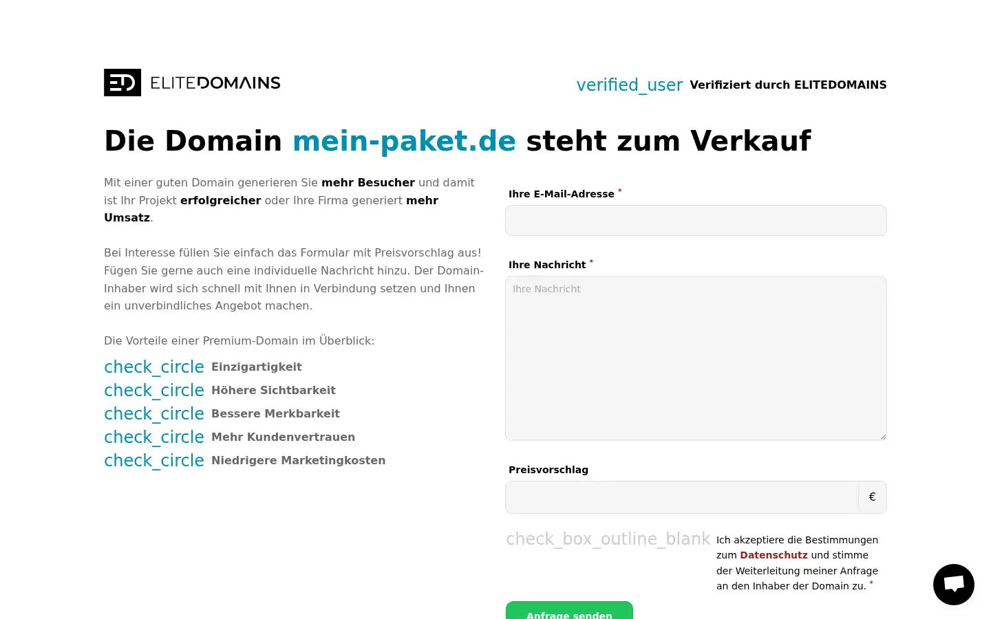 Screenshot of mein-paket.de