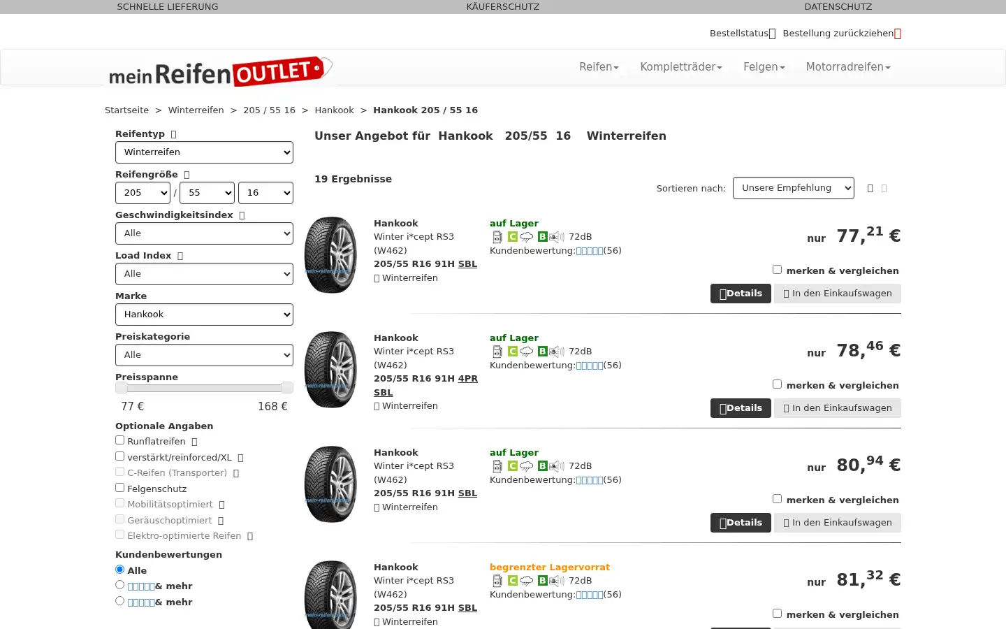 Screenshot of mein-reifen-outlet.at