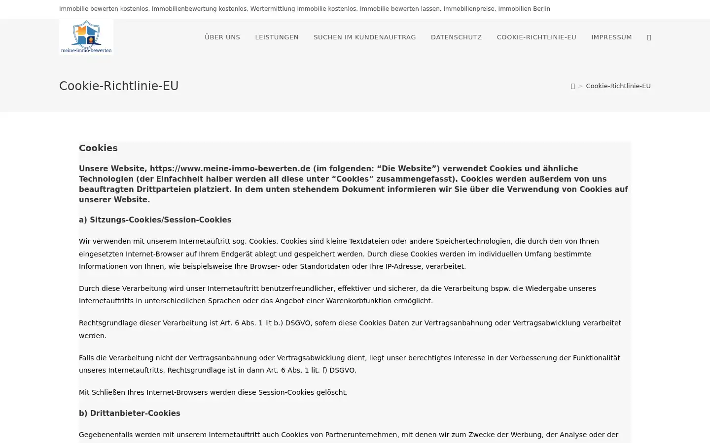 Screenshot of meine-immo-bewerten.de