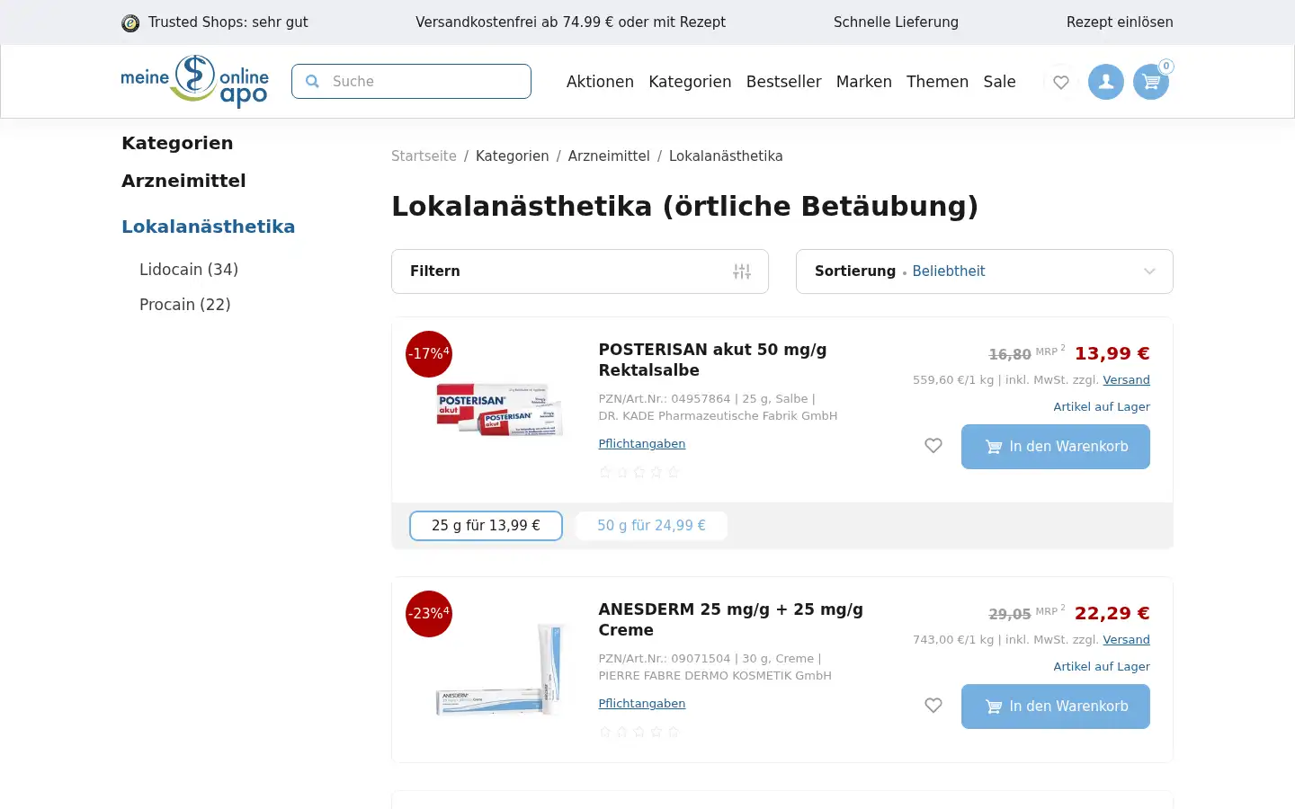 Screenshot of meine-onlineapo.de