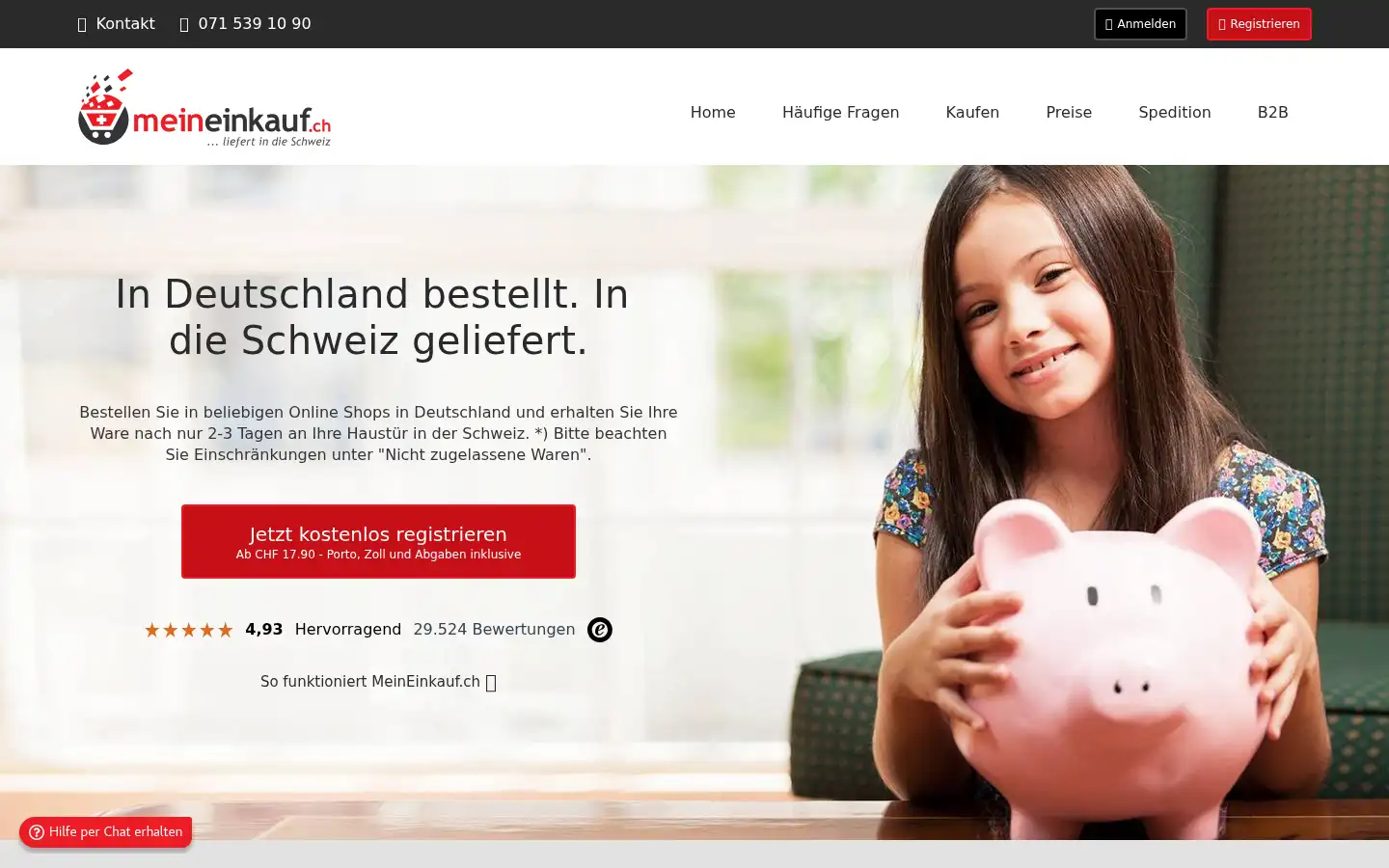 Screenshot of meineinkauf.ch