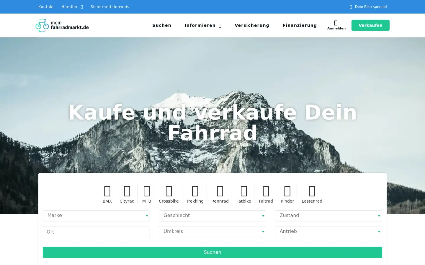Screenshot of meinfahrradmarkt.de