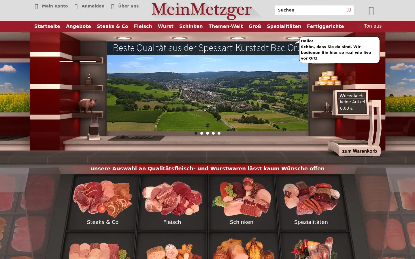Screenshot of meinmetzger.de