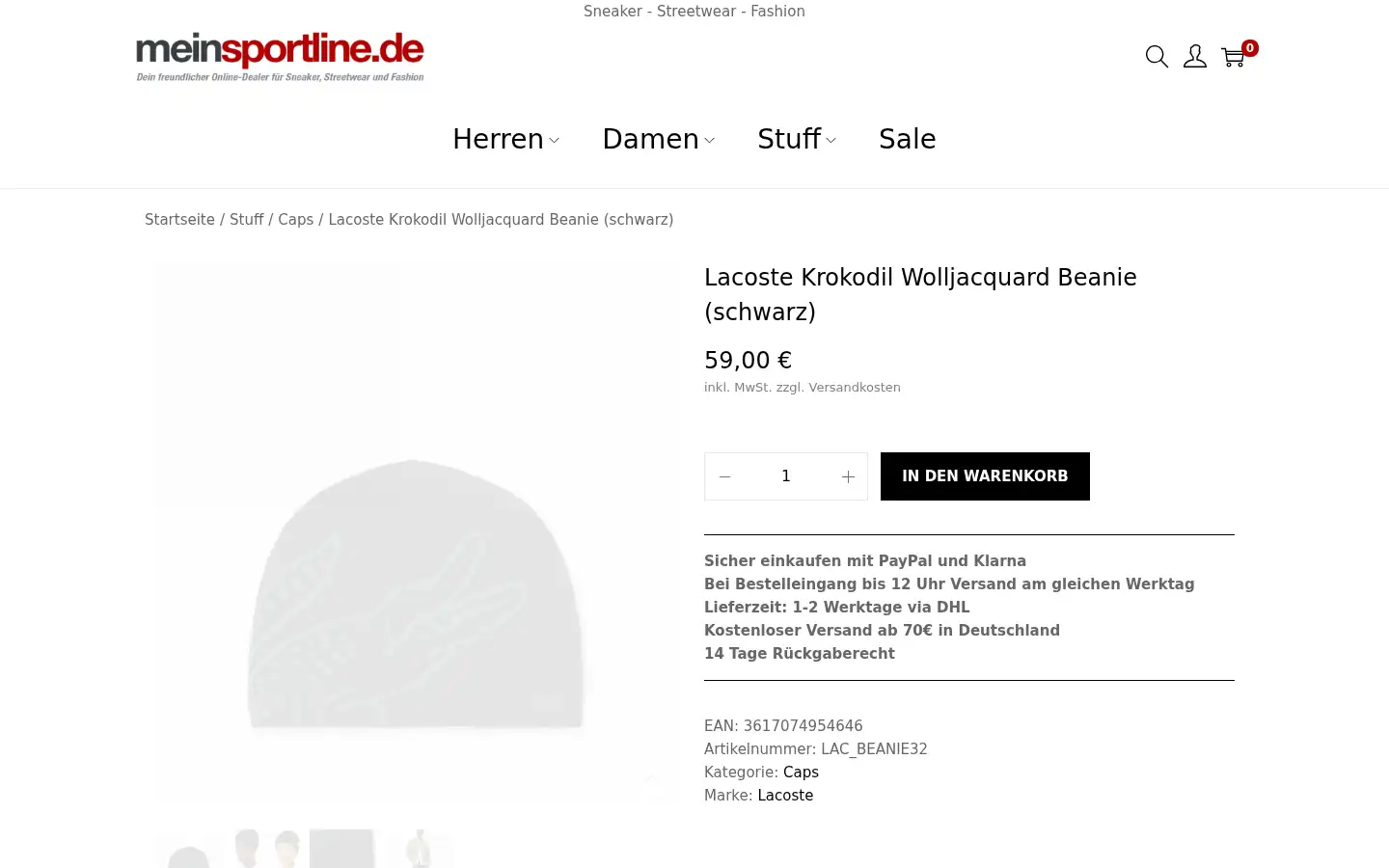 Screenshot of meinsportline.de