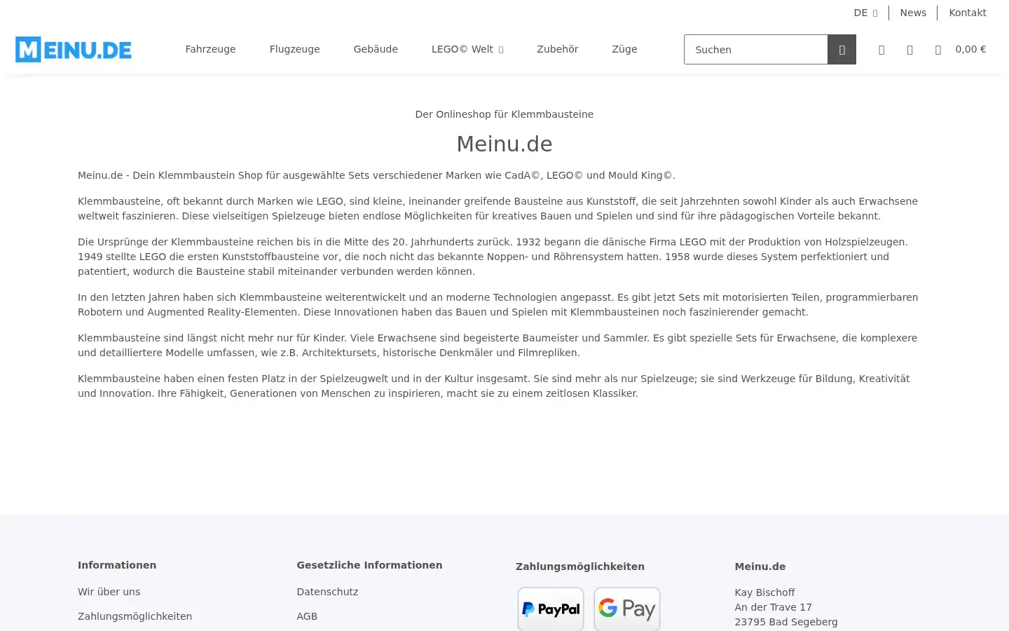 Screenshot of meinu.de
