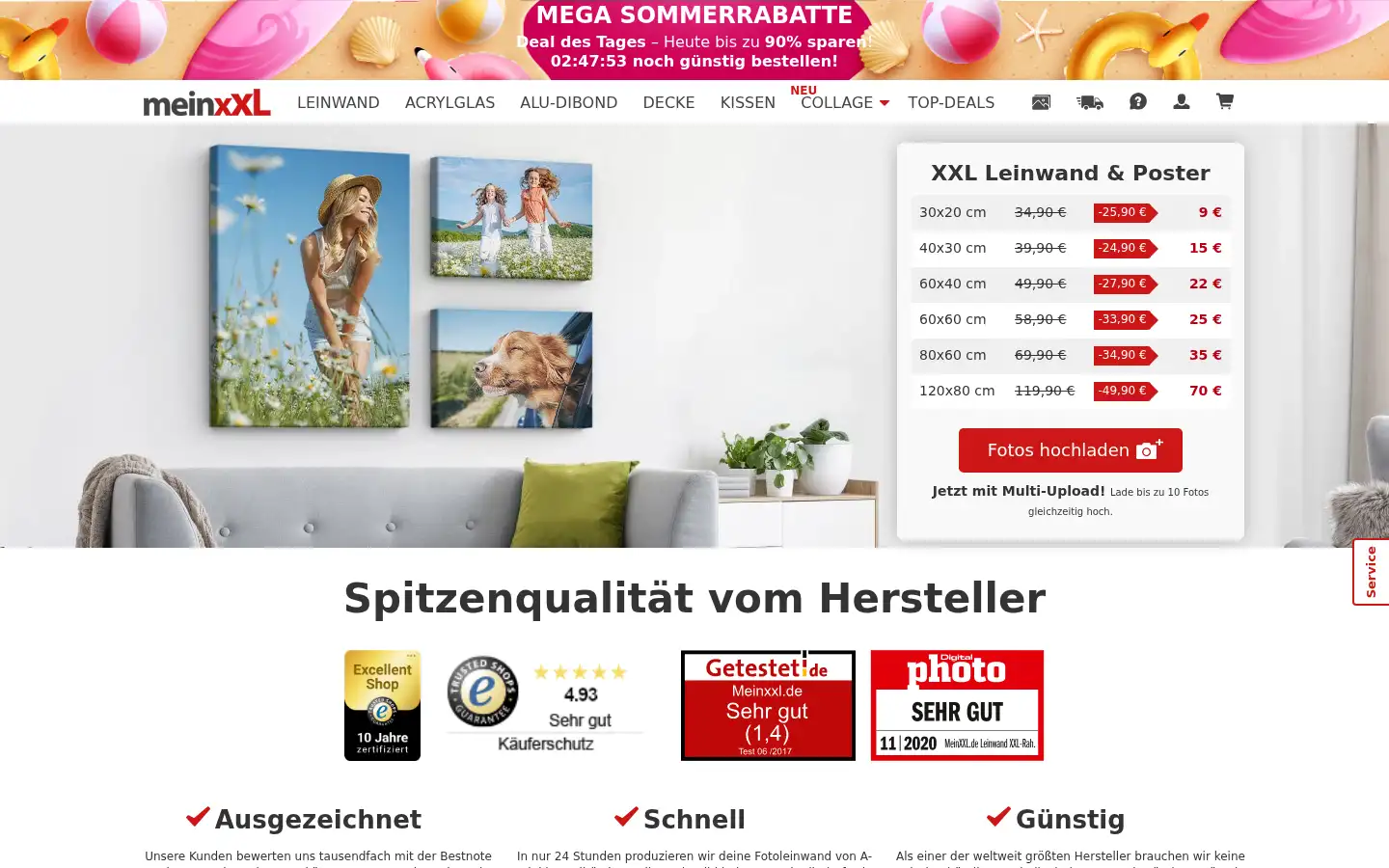 Screenshot of meinxxl.de