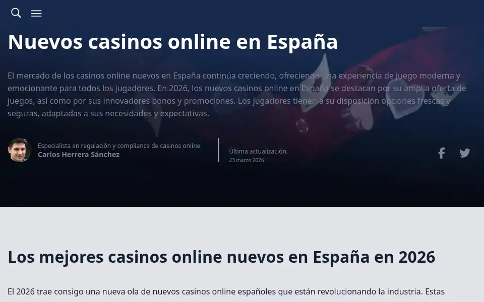 Screenshot of mejorcasinoenespana.net