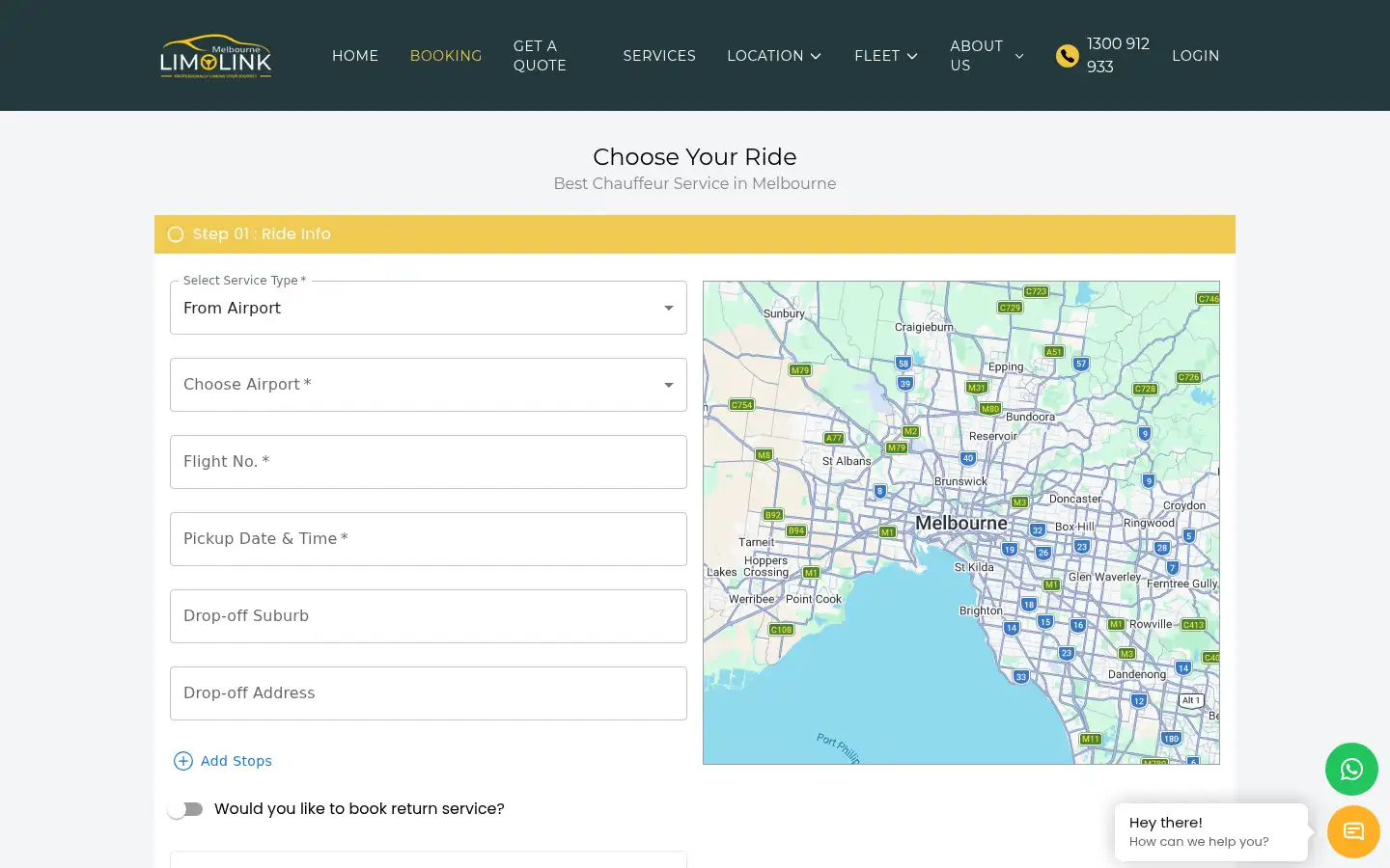 Screenshot of melbournelimolink.com.au
