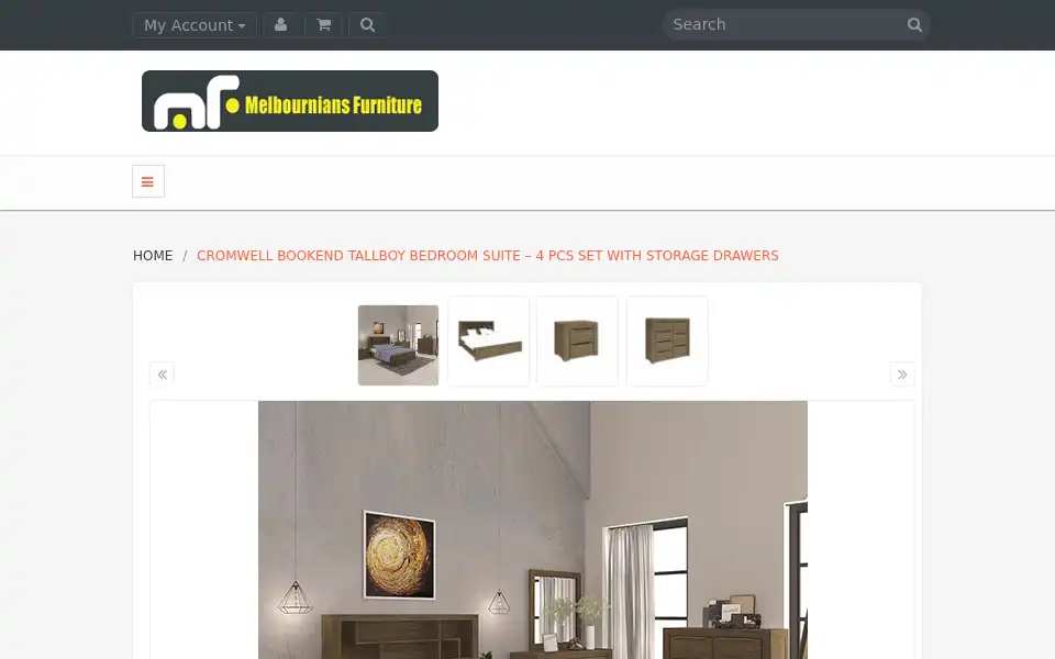 Screenshot of melbourniansfurniture.com.au