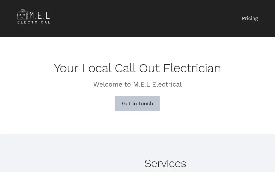 Screenshot of melelectricalltd.co.uk