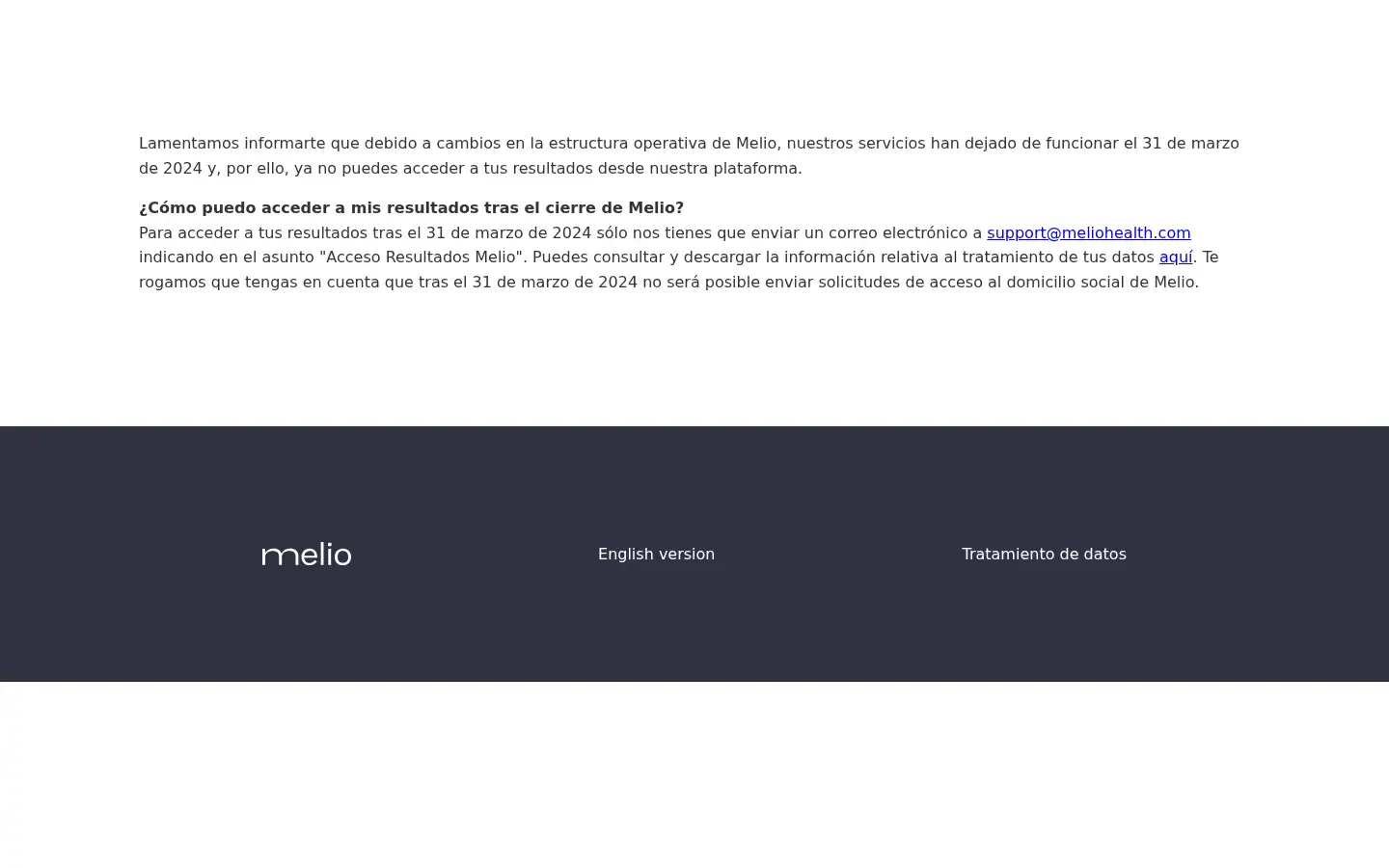 Screenshot of melio.es