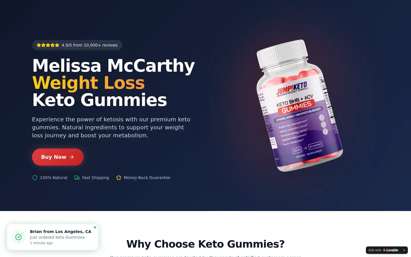 Screenshot of melissa-mccarthy.lovable.app