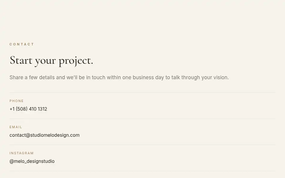 Screenshot of melodesignstudio.com