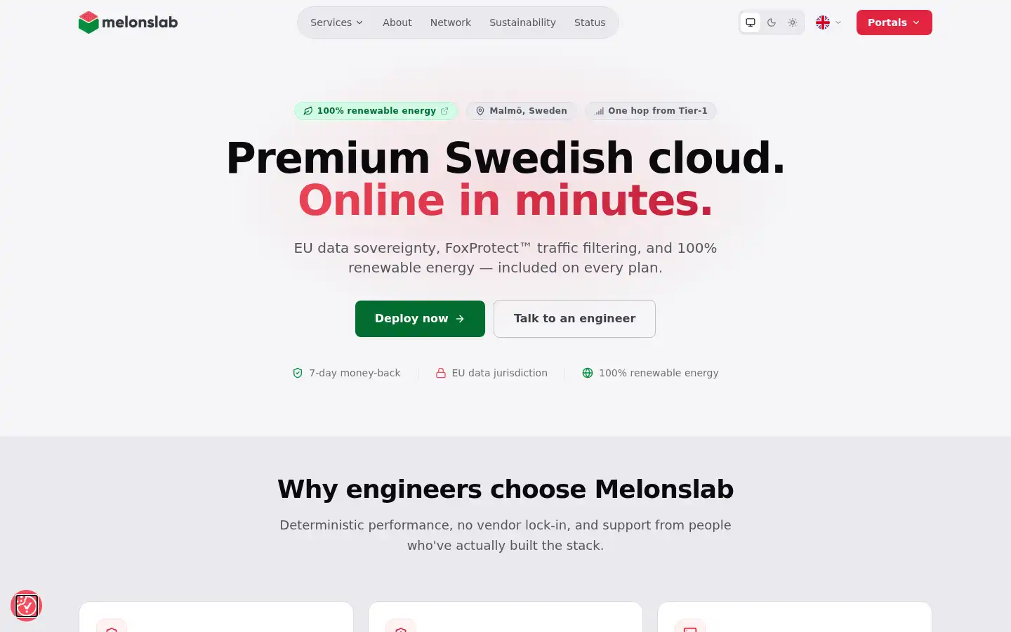 Screenshot of melonslab.com