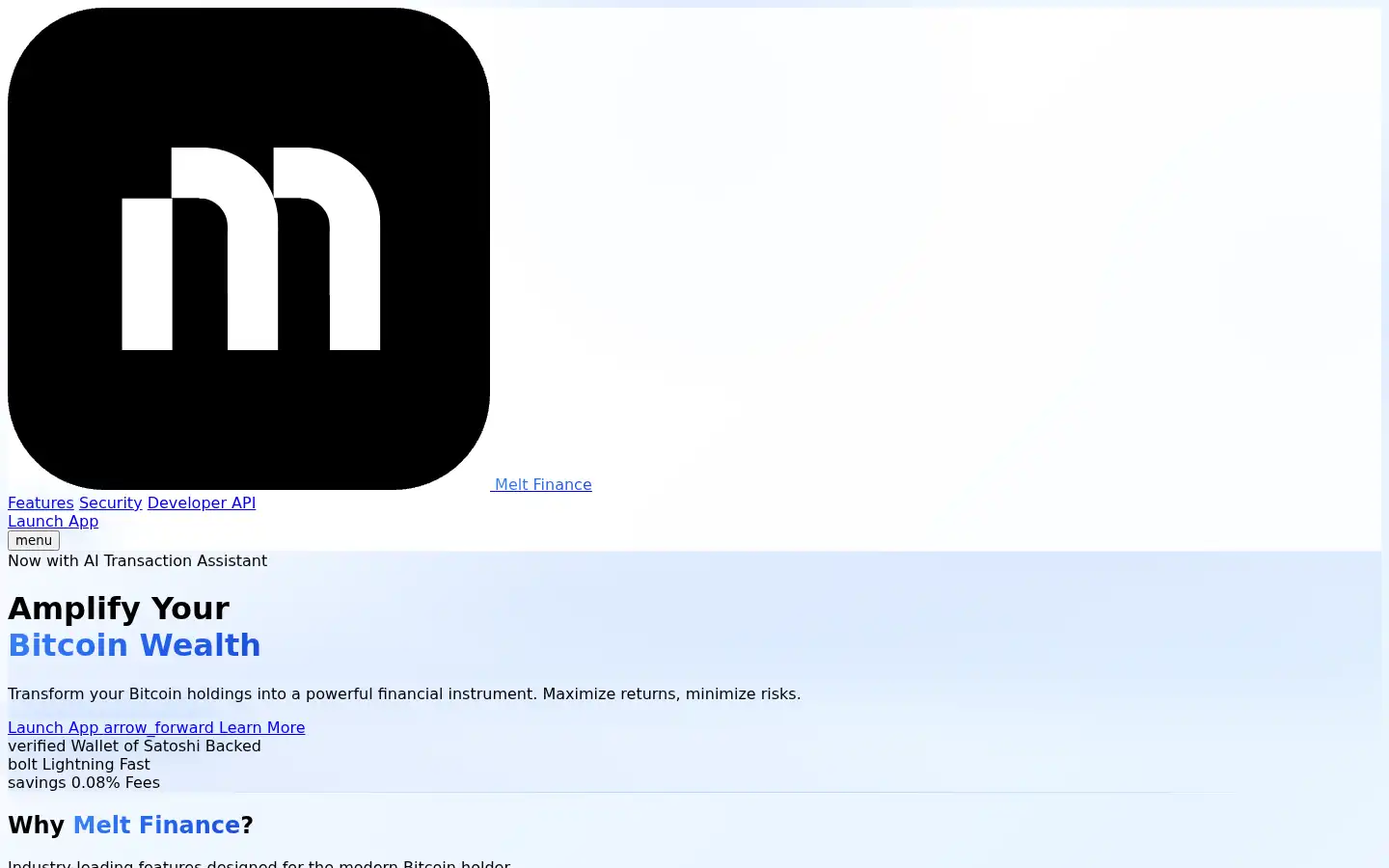 Screenshot of meltfinance.org