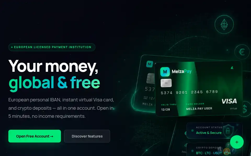Screenshot of melzapay.com