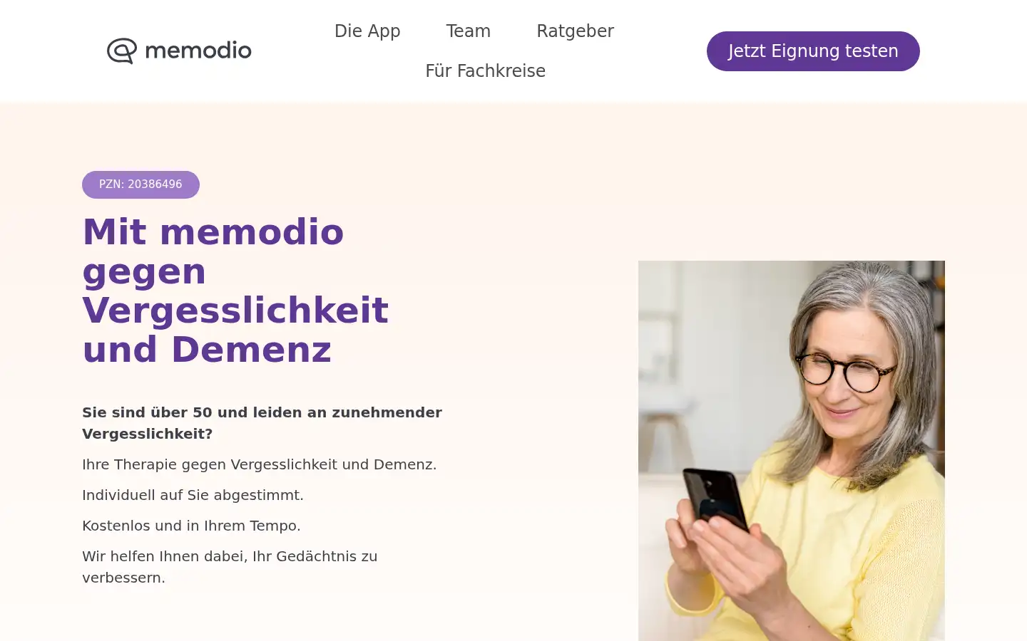 Screenshot of memodio-app.com