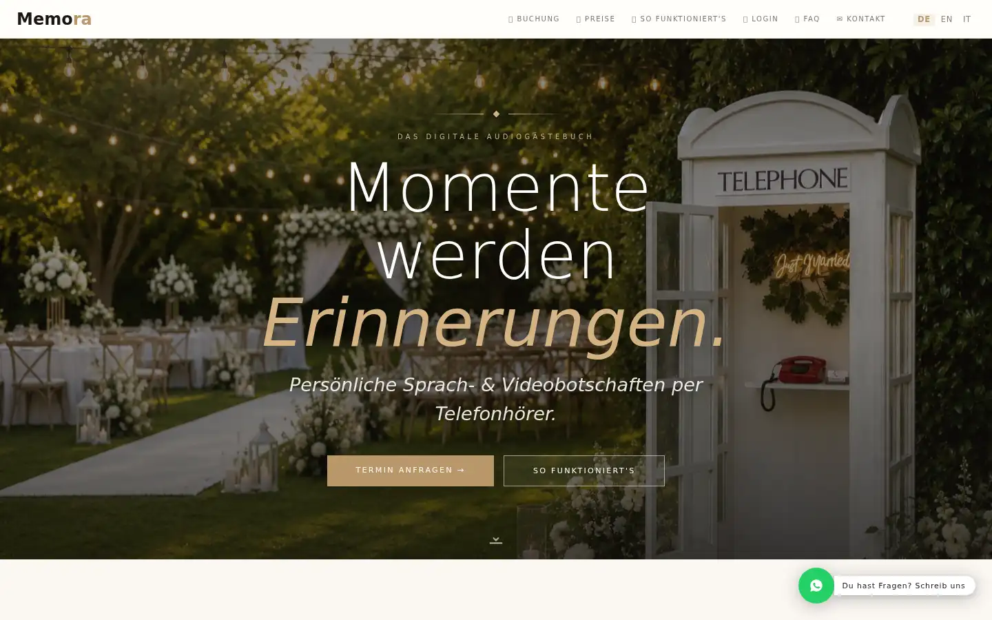 Screenshot of memora-phone.de