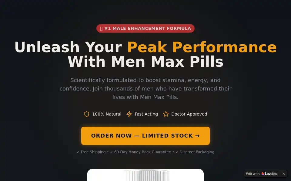 Screenshot of men-max.lovable.app
