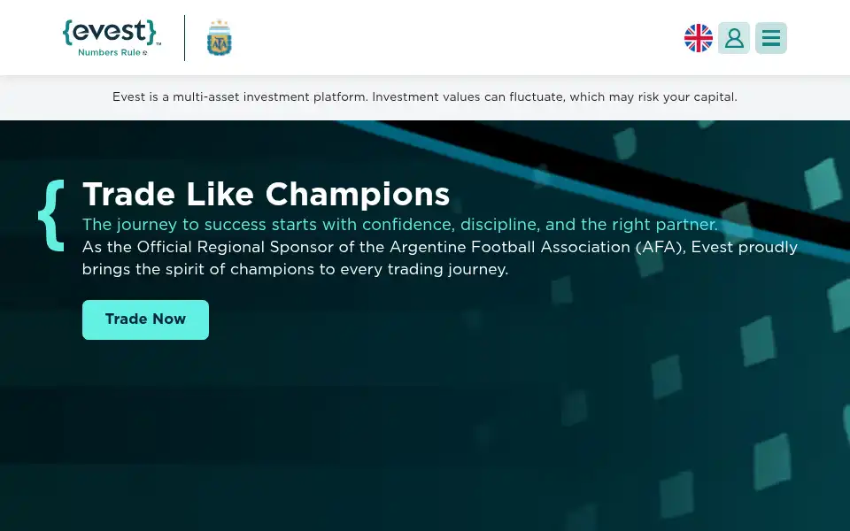 Screenshot of mena.evest.com