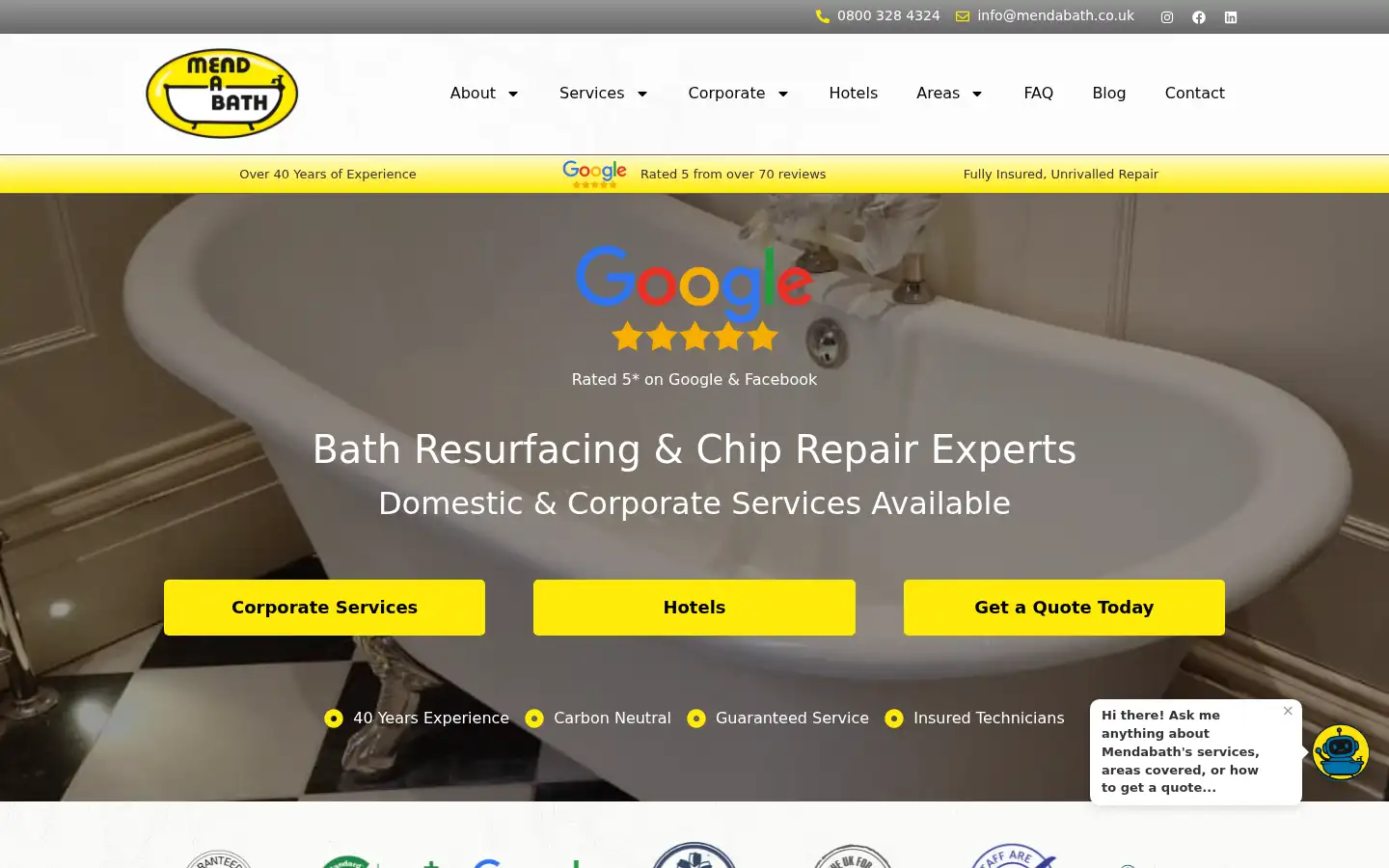 Screenshot of mendabath.co.uk