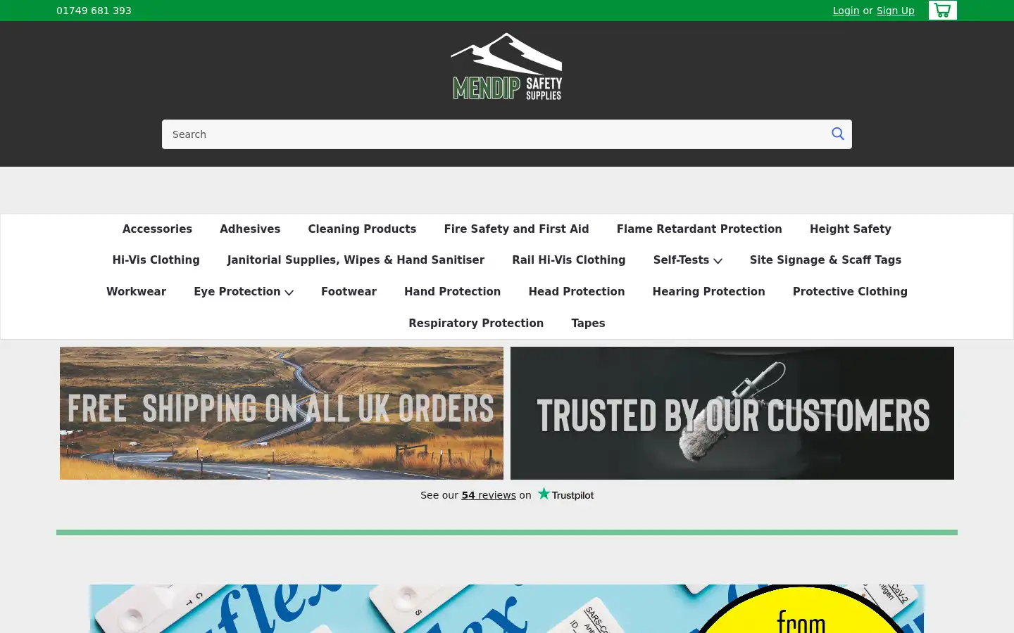 Screenshot of mendipsafetysupplies.com