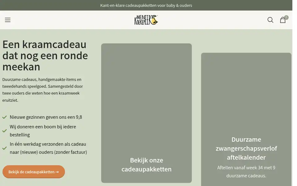 Screenshot of meneerkoekepeer.nl