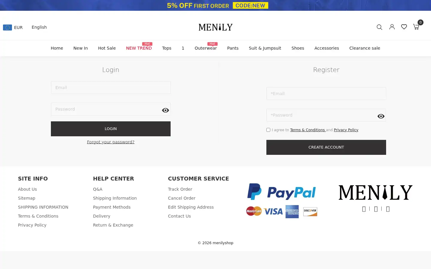 Screenshot of menilyshop.com