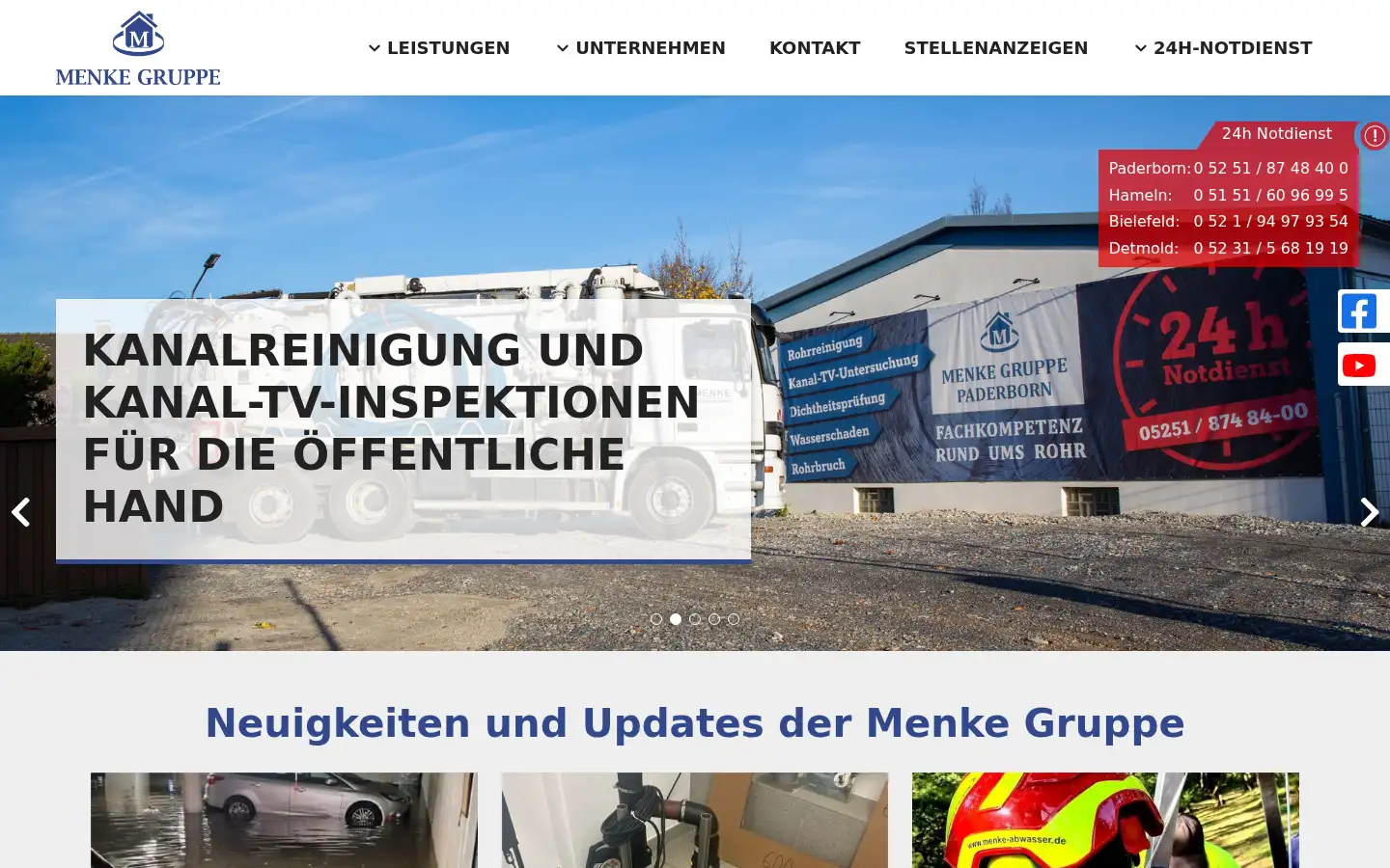 Screenshot of menke-abwasser.de
