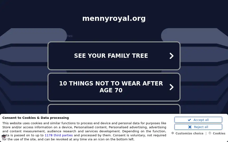Screenshot of mennyroyal.org