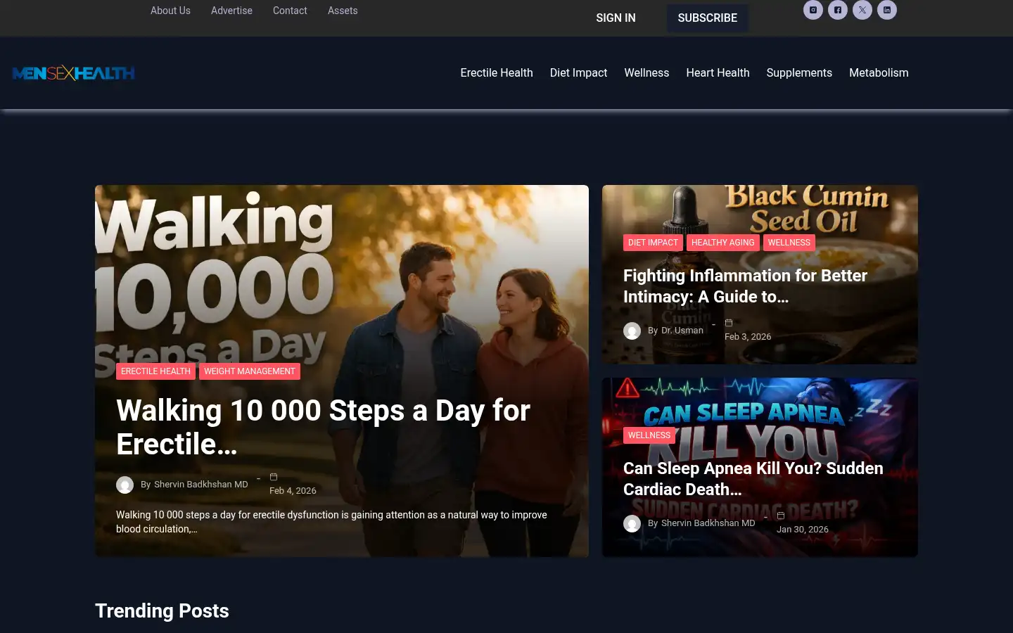 Screenshot of mensexhealth.com