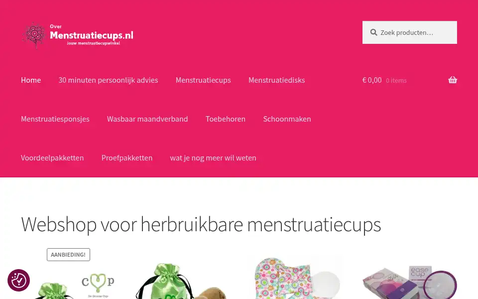 Screenshot of menstruatiecups.nl