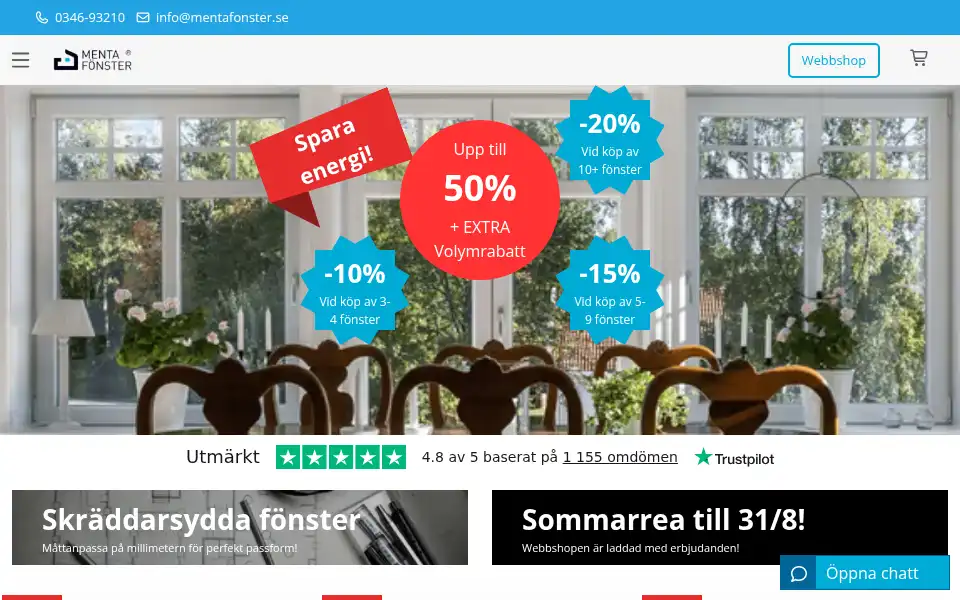Screenshot of mentafonster.se