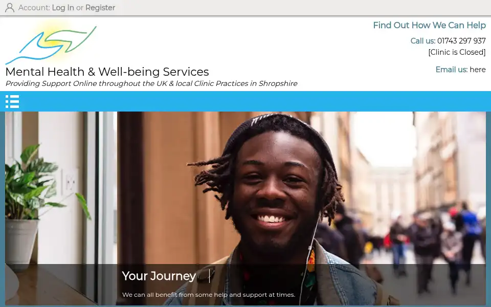 Screenshot of mentalhealthandwellbeing.co.uk
