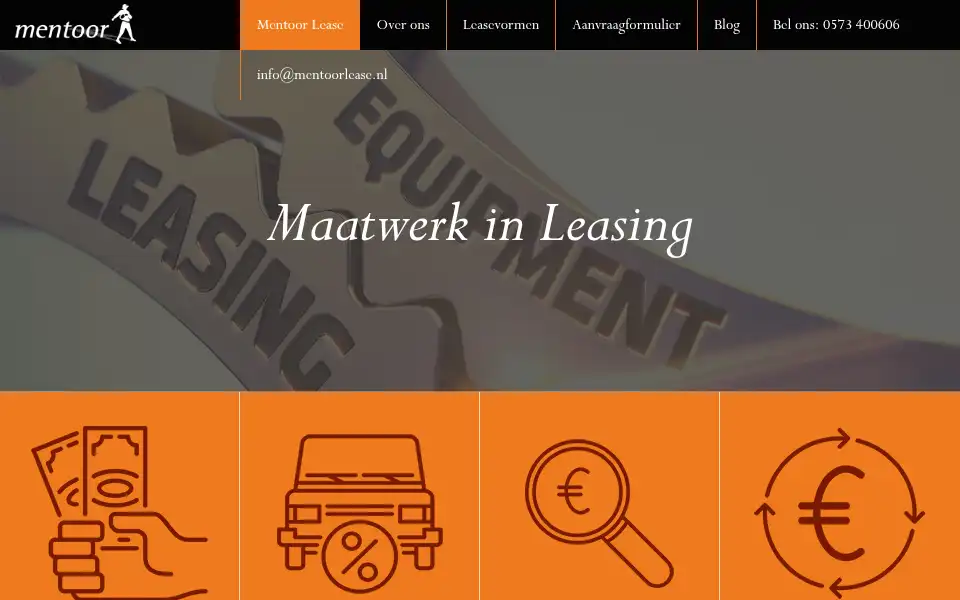 Screenshot of mentoorlease.nl