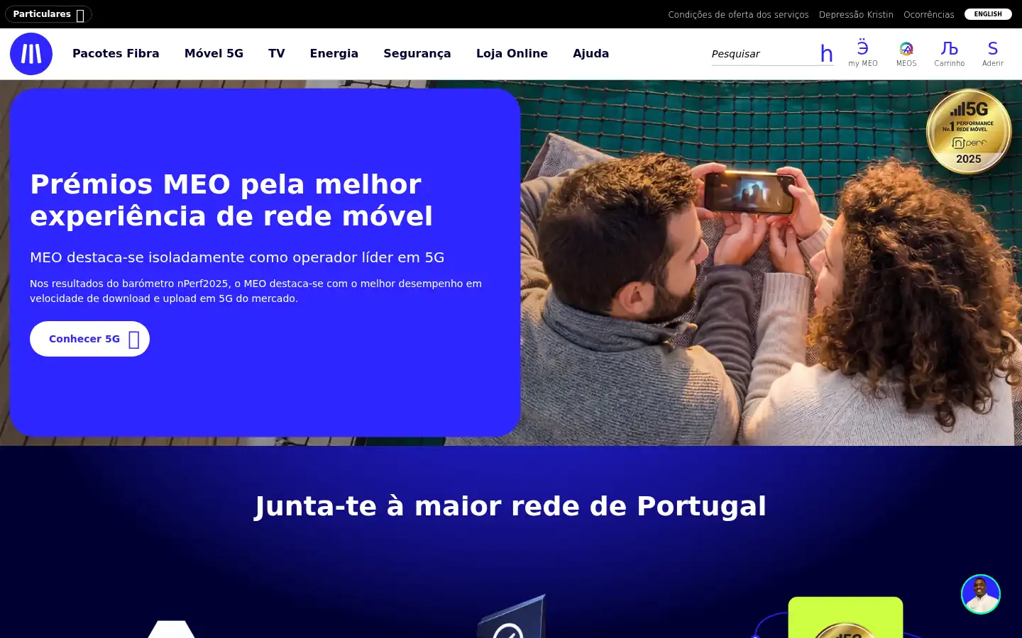 Screenshot of meo.pt