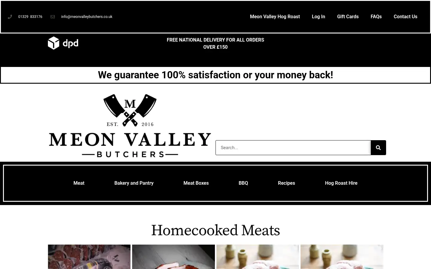 Screenshot of meonvalleybutchers.co.uk