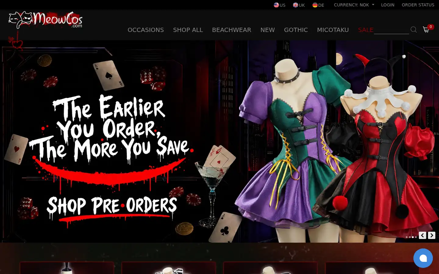 Screenshot of meowcos.com
